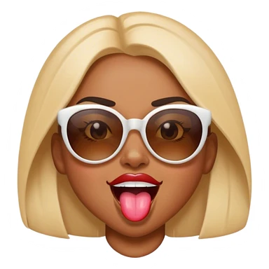 girl sunglasses tongue out wink crazy sticker
