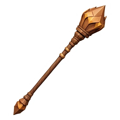 fantasy magic wooden staff low poly sticker