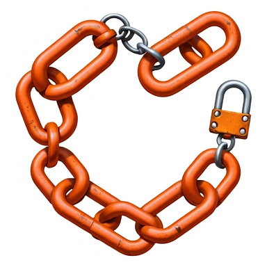 red orange chain sticker