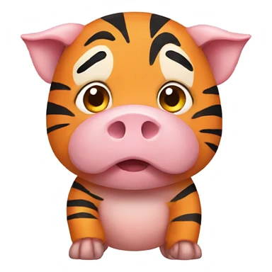A pig with Tiger costume sticker