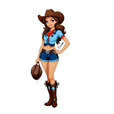 Cowboys girl sticker