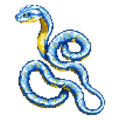 Minimalist Python programming language logo with simplified blue and yellow snake silhouette sticker