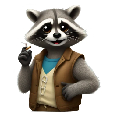 Sassy raccoon smoking  sticker