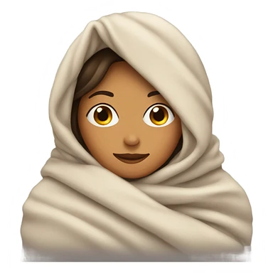 brunette wrapped in a blanket sticker