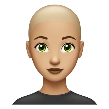 girl bald with no sourcils and green eyes lightskin sticker