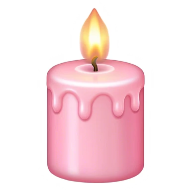 Pastel pink candle sticker