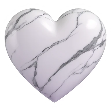marble white heart sticker