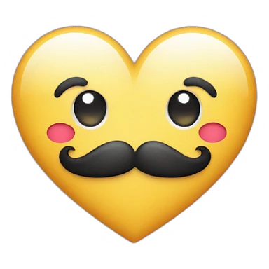 Heart with moustache sticker