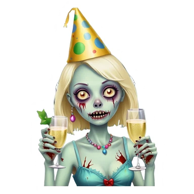 zombie party girl sticker