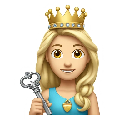 Caucasian Heidi with key and crown sticker