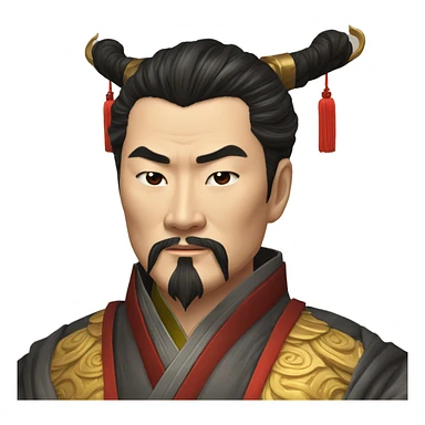 /imagine prompt: "emoji style portrait of Qin Shi Huang, Emperor of China, wearing a dragon robe, a determined expression on his face, detailed and realistic" --v 4 --q 2 sticker