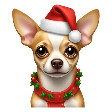 Chihuahua with brown spots wearing a red Christmas dress sticker