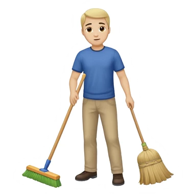 ligth man sweeping the floor sticker