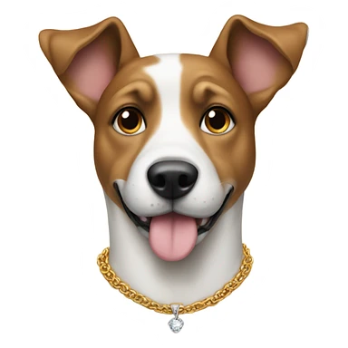 Dog wearing necklace sticker
