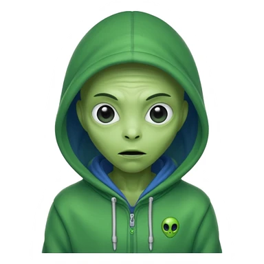 allien with hoodie sticker