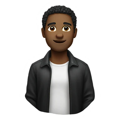 realistic male portrait in black standing up  sticker