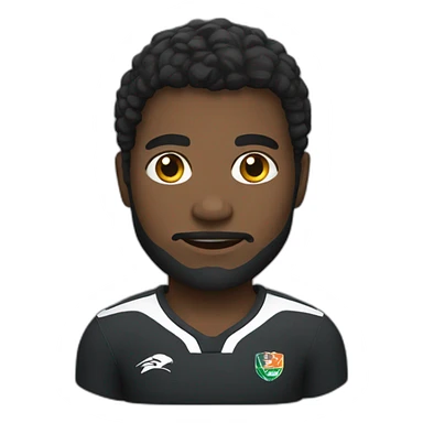 black rugby player sticker