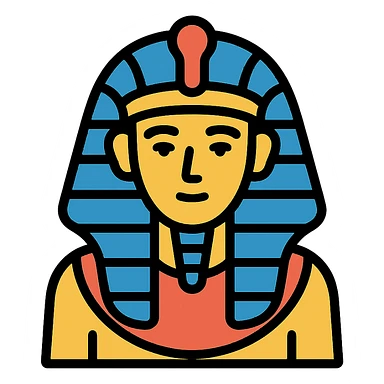 pharaoh, lineal color icon with black outlines sticker