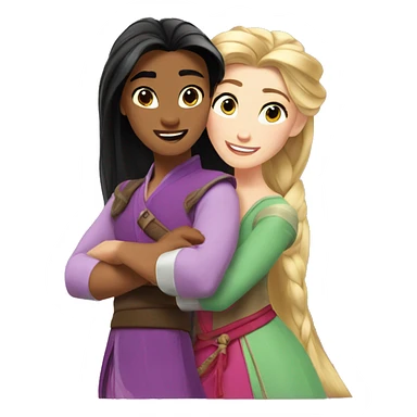Rapunzel and Mulan sticker