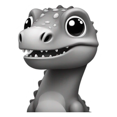 Cute black and white dino sticker