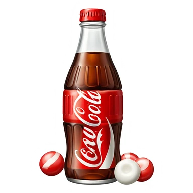make me a coca bottle with white candy sticker