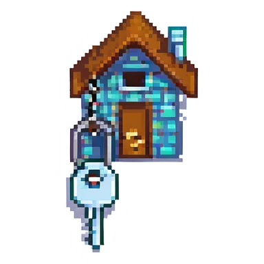 person holding a house key sticker