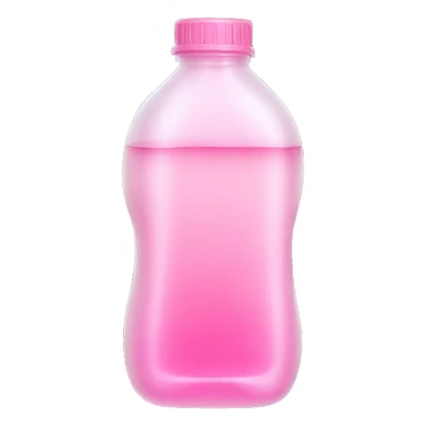 plastic bottle with clear pink liquid sticker