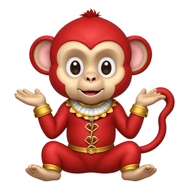 circus monkey wear red clothes sticker
