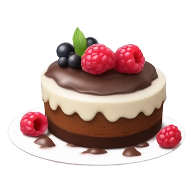 chocolate dessert with rassberrie on top sticker