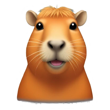 Capybara with orange on its head sticker