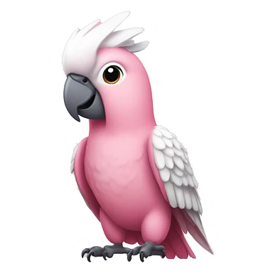 pink cockatoo standing up sticker