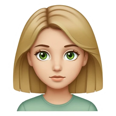 Girl with muted green eyes brown hair and blonde highlights sticker