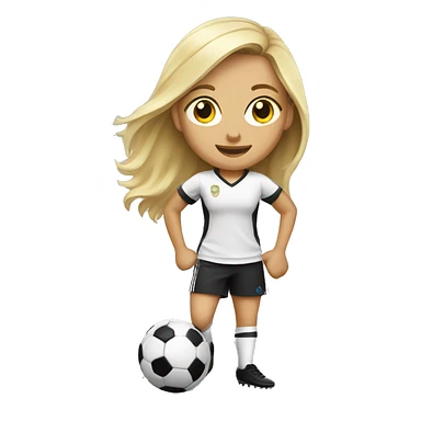 blonde hair girl playing soccer sticker