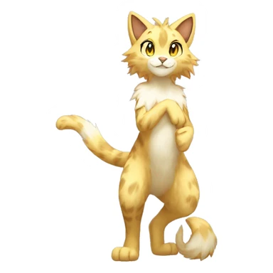 Anthro Fur-Sona shiny sparkle feline-Fakémon Full Body sticker
