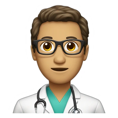 DOCTOR CON LENTES, DE TEZ OSCURA Y CABELLO NEGRO  sticker