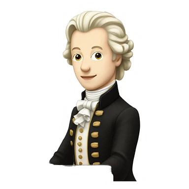 Mozart white skin playing piano sticker