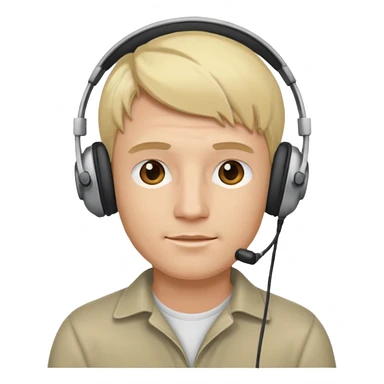 blonde man wearing headphones sticker