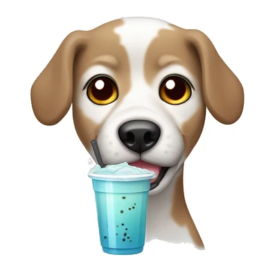 Dálmata dog drinking boba sticker