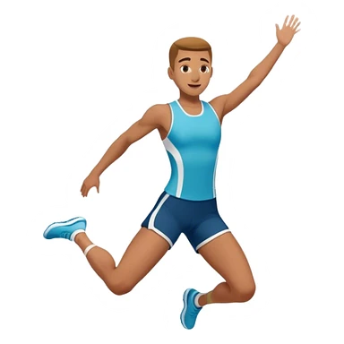 athlete knee in air jumping sticker