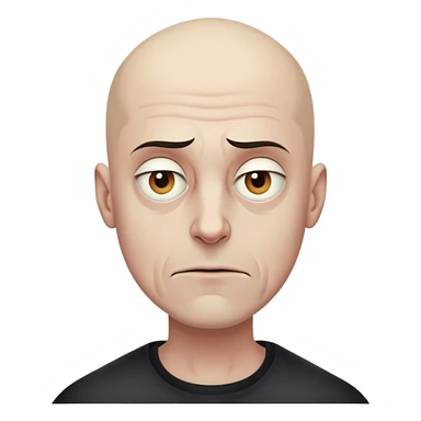 Steven Miller, bald, grim expression sticker