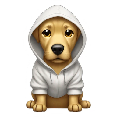 Golden Dog wearing a hoodie sticker