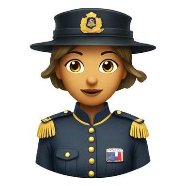 Girl solidier in uniform with cylinder hat sticker