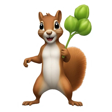 squirrel with prese sticker