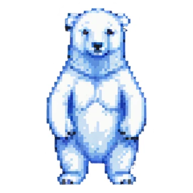 pixel art polar bear standing, minimal details sticker