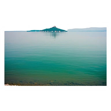 pixel art landscape of Lake Balaton sticker