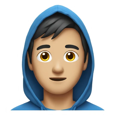 Asian guy wearing blue hoodie sticker
