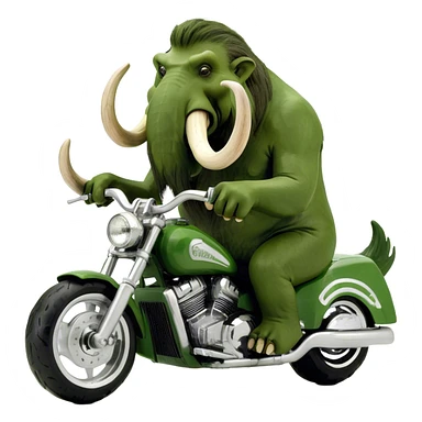 mammoth riding a motorcycle  sticker