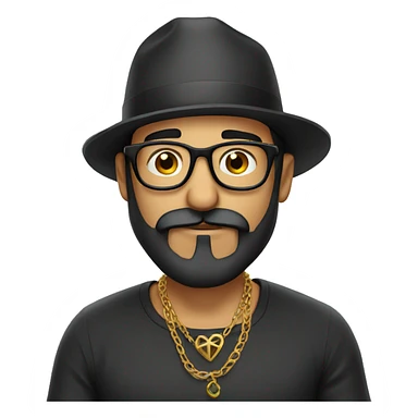 Mexican man with beard and glasses and cross necklace picking his nose sticker
