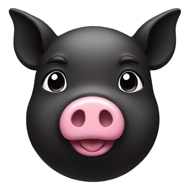 Black heard with a pink pig sticker