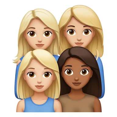 One blonde and three brunettes friends  sticker